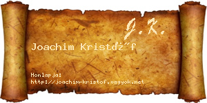 Joachim Kristóf névjegykártya